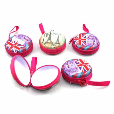 round shape gift tin boxes with ribbon