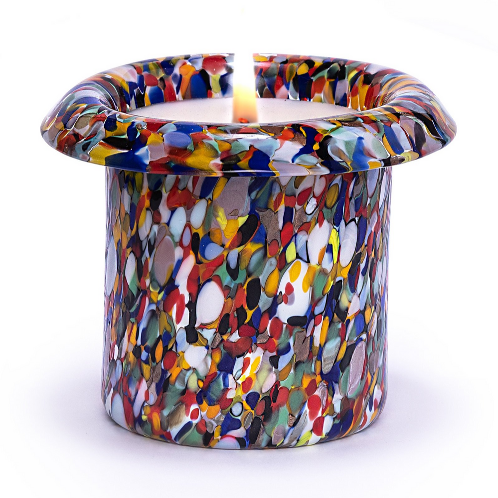 Bold colors and patterns candle containers