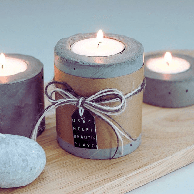 Concrete containers for candle 1