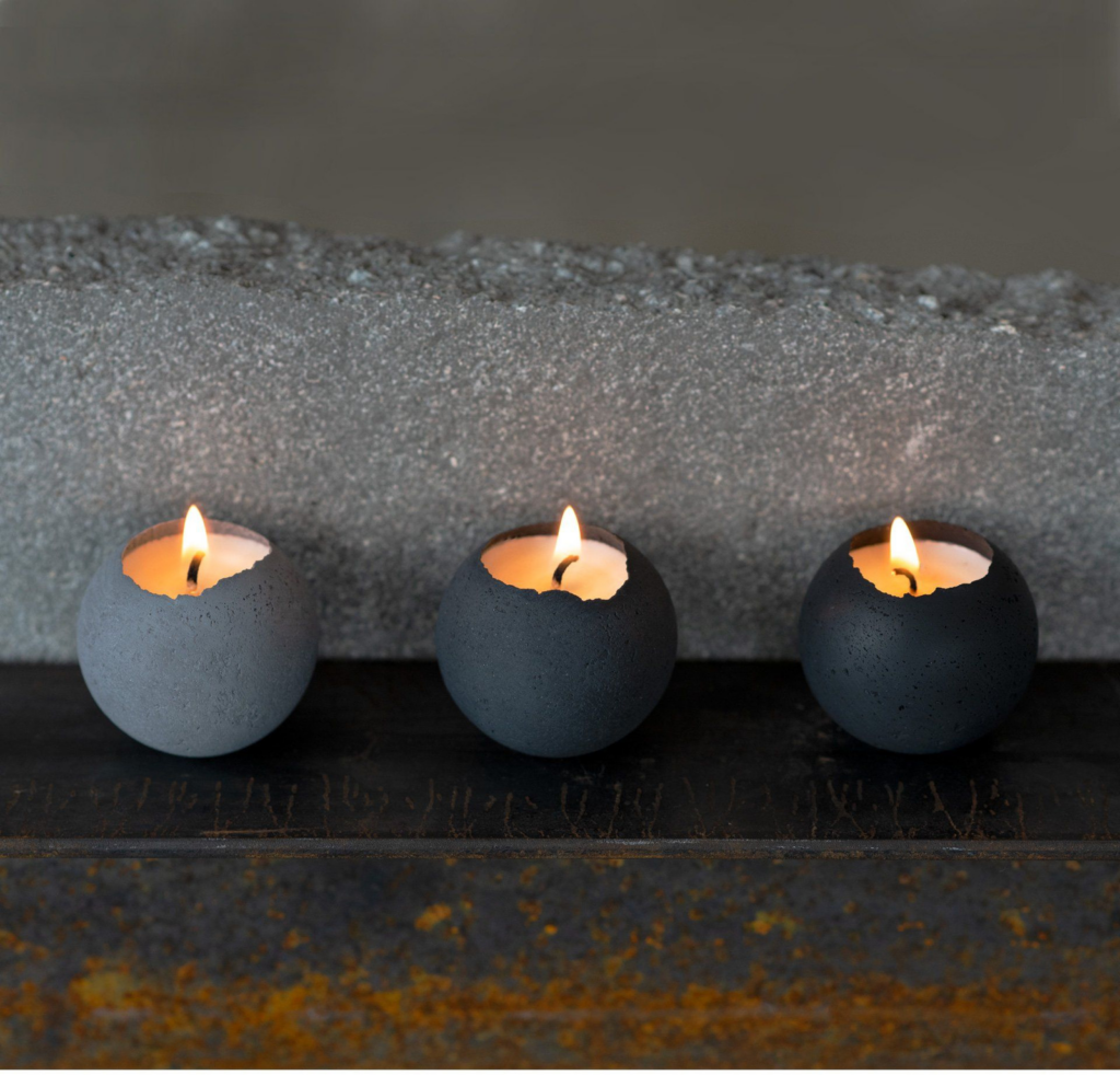 Concrete containers for candle 3