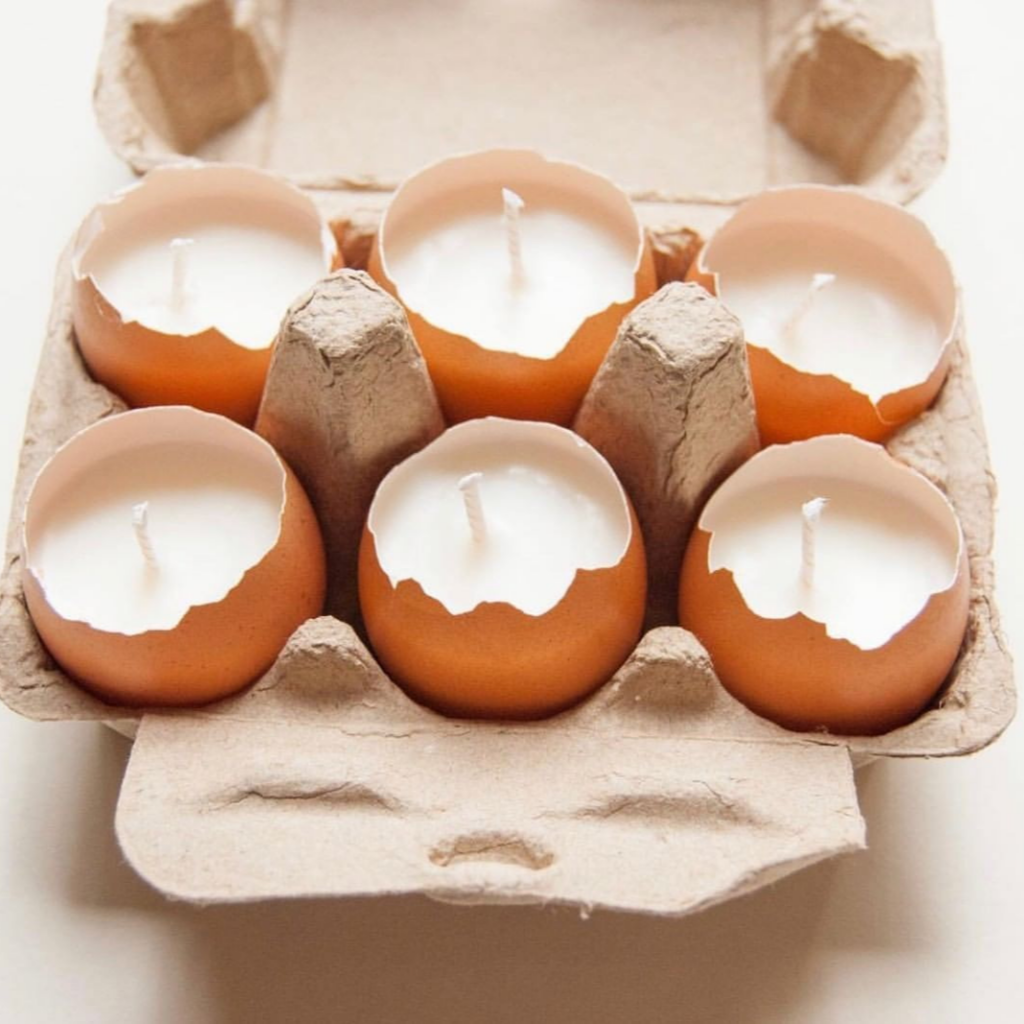 Eco egg candle containers